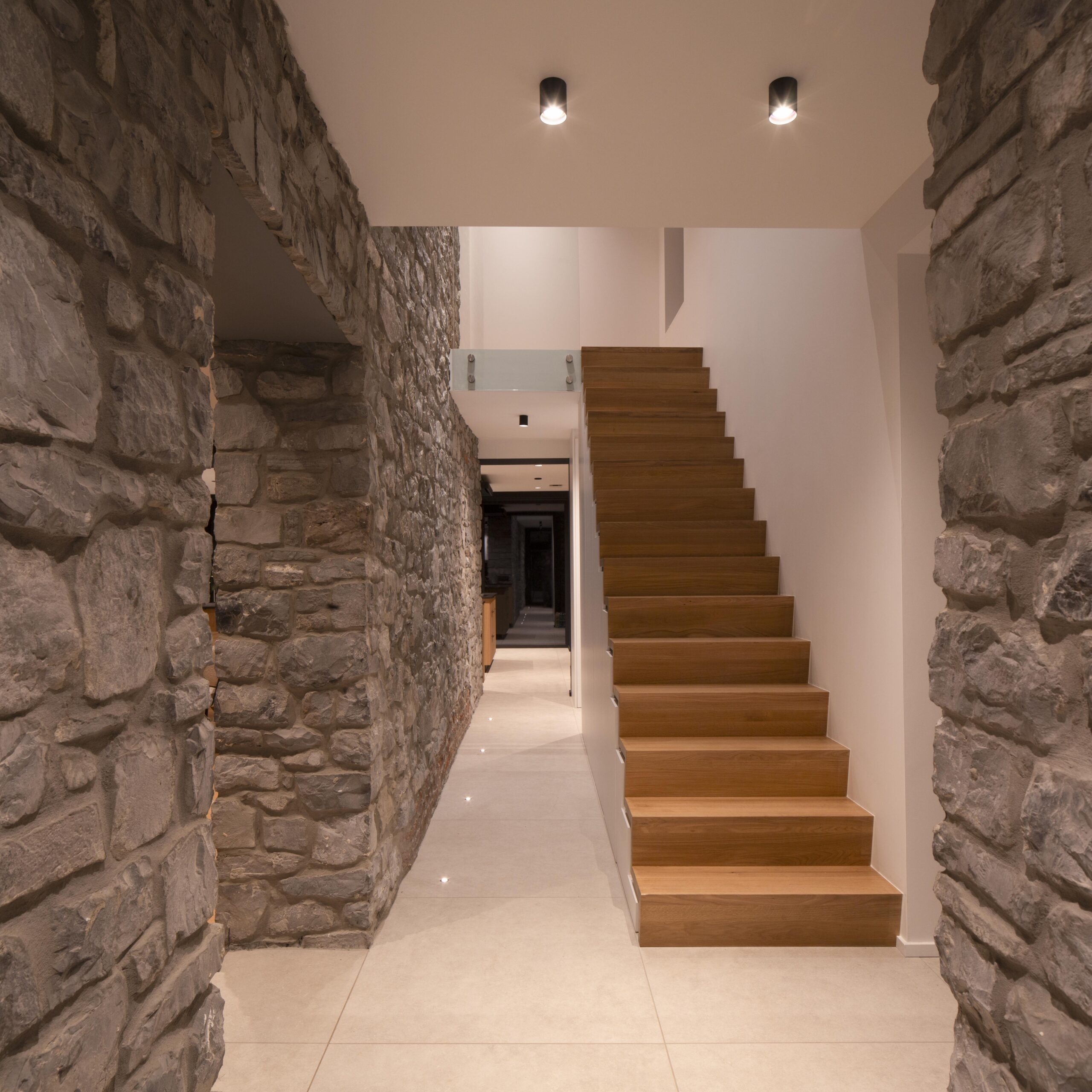 Brix-Architecture Rénovation villa Mosane Architecte Style Mosan Escalier contemporain